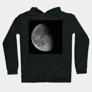 Waning Gibbous Moon isolated on black background Hoodie